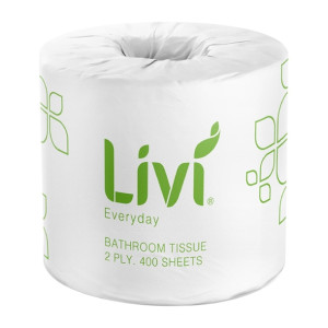 Livi Everyday/Basics Toilet Tissue 2 Ply 400 Sheets (Pack 48)