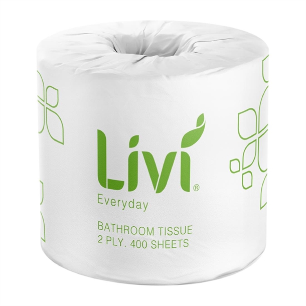 Livi Everyday/Basics Toilet Tissue 2 Ply 400 Sheets (Pack 48) Livi Everyday/Basics Toilet Tissue 2 Ply 400 Sheets (Pack 48)