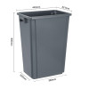Jantex Slim Bin 60Ltr Grey Jantex Slim Bin 60Ltr Grey