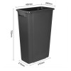 Jantex Slim Bin 80Ltr Black