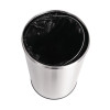 Bolero Bullet Bin with Open Top Lid Silver 40Ltr