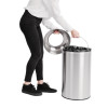 Bolero Bullet Bin with Open Top Lid Silver 40Ltr