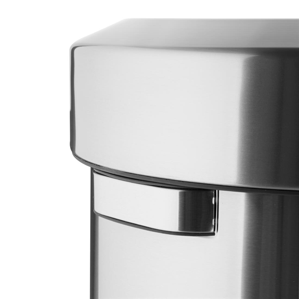 Bolero Bin with Swing Lid Brushed Steel - 70Ltr