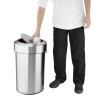 Bolero Bin with Swing Lid Brushed Steel - 70Ltr