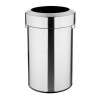 Bolero Bin with Open Top Lid Brushed Steel 70Ltr