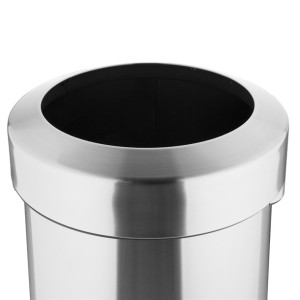 Bolero Bin with Open Top Lid Brushed Steel 70Ltr