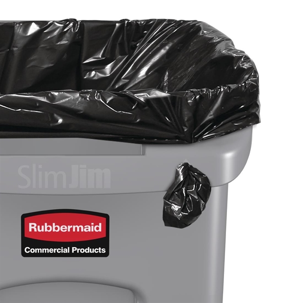 Rubbermaid Slim Jim Container with Venting Channels Grey 60Ltr Rubbermaid Slim Jim Container with Venting Channels Grey 60Ltr