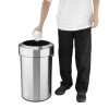 Bolero Bin with Open Top Lid Brushed Steel 70Ltr