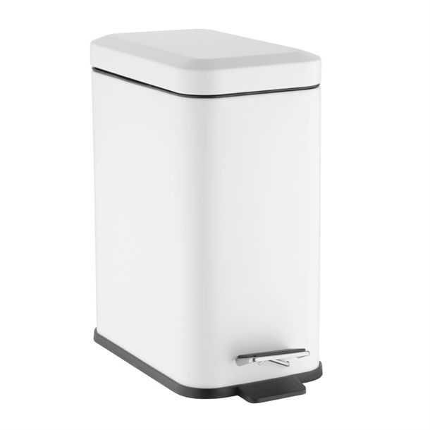 Jantex Slim Pedal Bin White 5Ltr Jantex Slim Pedal Bin White 5Ltr