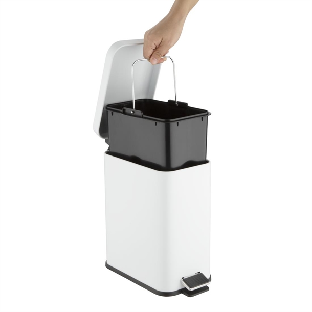 Jantex Slim Pedal Bin White 5Ltr Jantex Slim Pedal Bin White 5Ltr