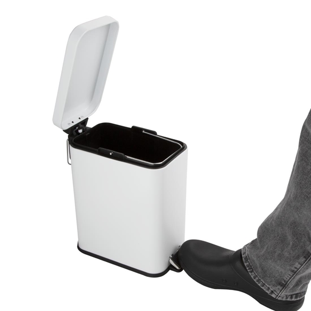 Jantex Slim Pedal Bin White 5Ltr Jantex Slim Pedal Bin White 5Ltr