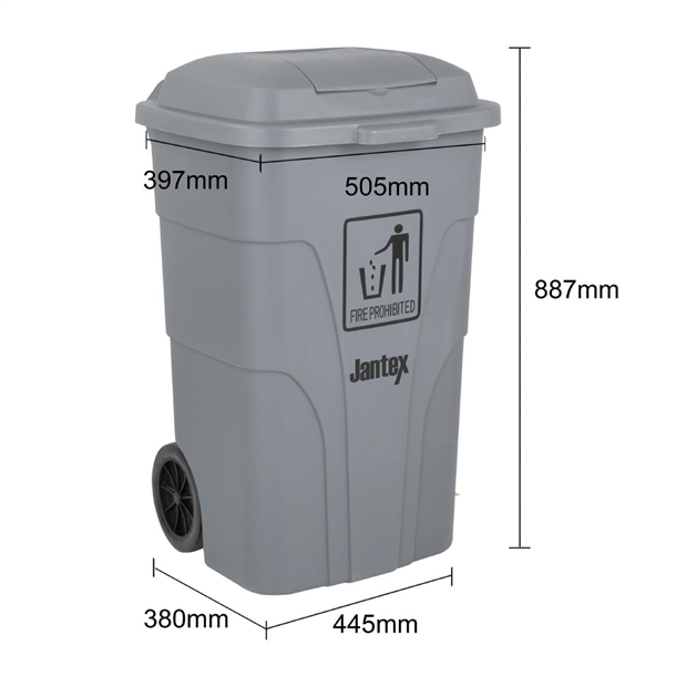Jantex Wheelie Bin Grey 120Ltr Jantex Wheelie Bin Grey 120Ltr