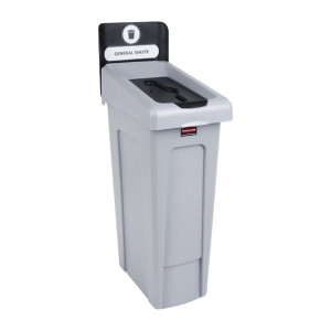 Rubbermaid Slim Jim General Waste Recycling Station Black 87Ltr