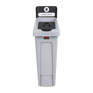 Rubbermaid Slim Jim General Waste Recycling Station Black 87Ltr
