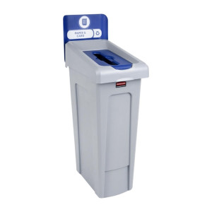 Rubbermaid Slim Jim Paper & Card Recycling Station Blue 87Ltr