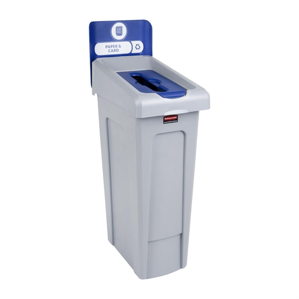 Rubbermaid Slim Jim Paper & Card Recycling Station Blue 87Ltr Rubbermaid Slim Jim Paper & Card Recycling Station Blue 87Ltr