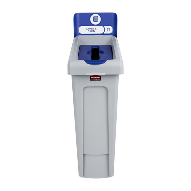 Rubbermaid Slim Jim Paper & Card Recycling Station Blue 87Ltr Rubbermaid Slim Jim Paper & Card Recycling Station Blue 87Ltr