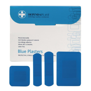 Dependaplast Blue Food Area Plasters Assorted (100 Pack)