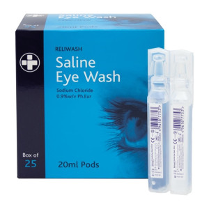 Reliwash 20ml Saline Eye Pods Sterile (25 Pack)