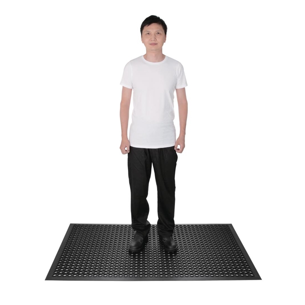 Jantex Rubber Anti Fatigue Anti Slip Floor Safety mat Black 1500 x 900mm
