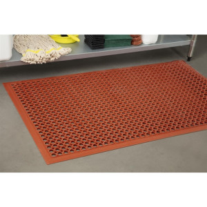 Jantex Rubber Grease-resistant Anti-Fatigue Mat Red - 1500 x 900mm