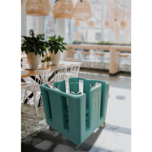 Cambro Adjustable Compact Dish Caddy 4 Column- Slate Blue