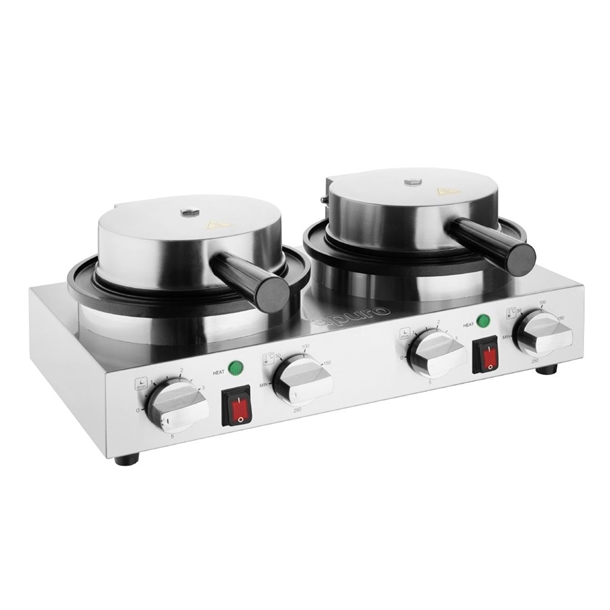 Apuro Double Round Belgian Waffle Maker