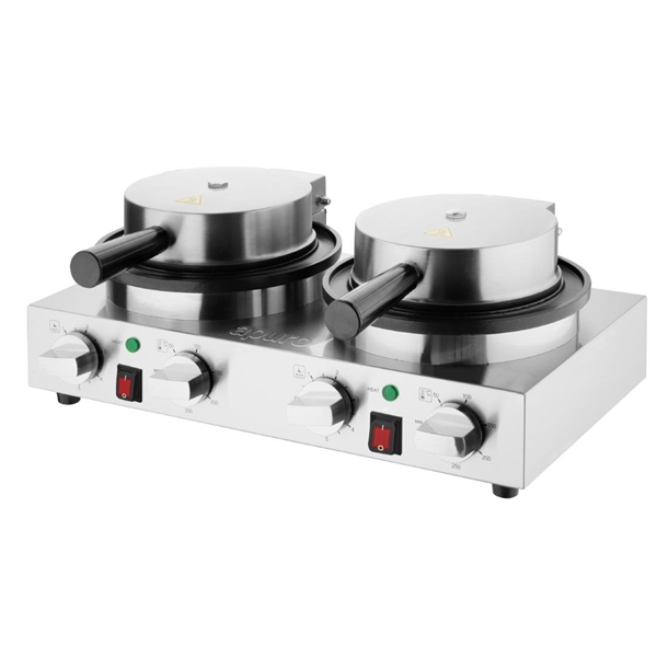 Apuro Double Round Belgian Waffle Maker