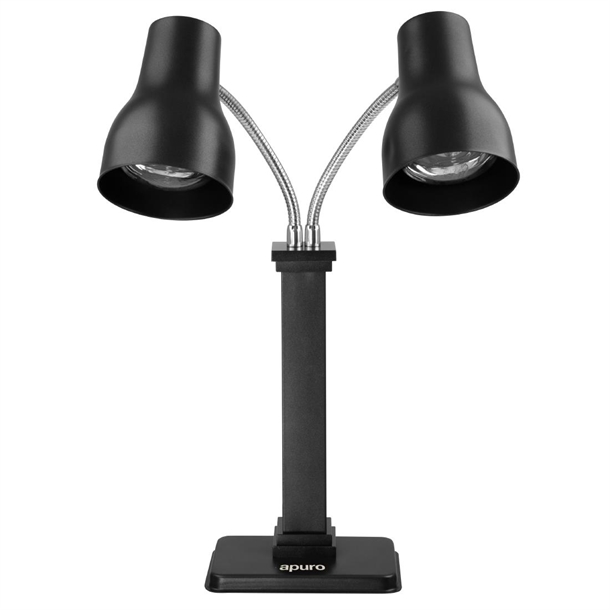Apuro Double Heat Lamp Carving Station Matt Black 2x250W Apuro Double Heat Lamp Carving Station Matt Black 2x250W