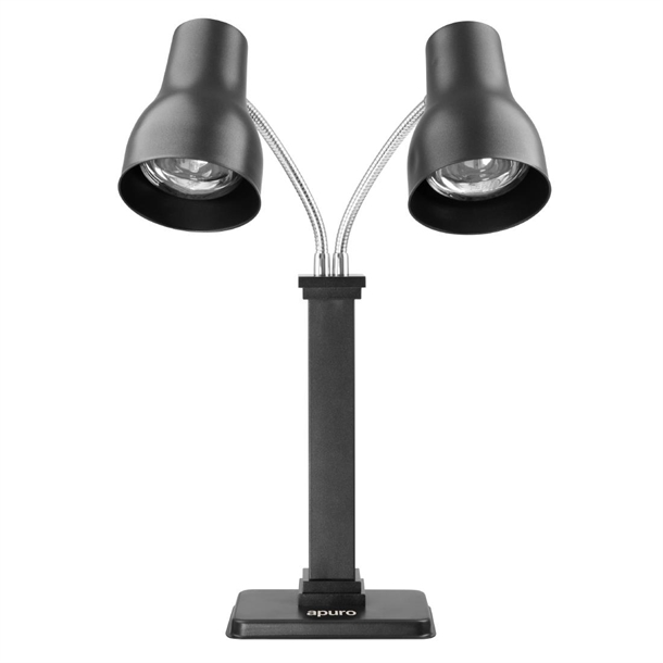 Apuro Double Heat Lamp Carving Station Matt Black 2x250W Apuro Double Heat Lamp Carving Station Matt Black 2x250W