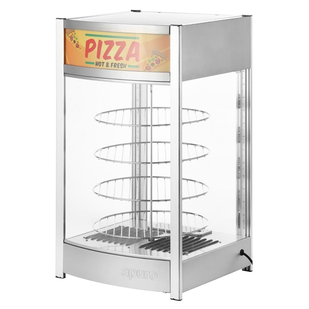 Apuro 4 Tier Heated Pizza Display Merchandiser