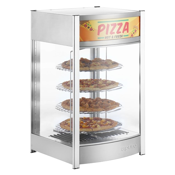 Apuro 4 Tier Heated Pizza Display Merchandiser
