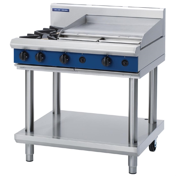 Blue Seal by Moffat Freestanding 2 Burner Gas Cooktop with Griddle Plate G516BLS Blue Seal by Moffat Freestanding 2 Burner Gas Cooktop with Griddle Plate G516BLS