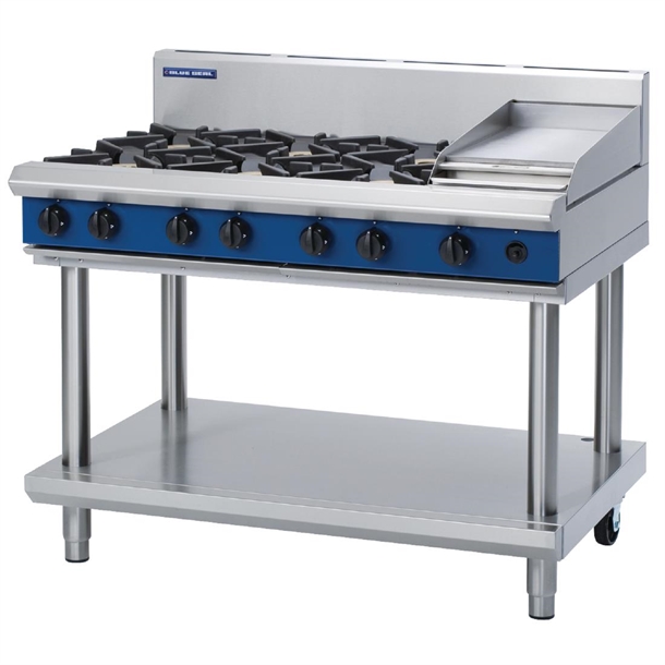 Blue Seal by Moffat Freestanding 6 Burner Gas Cooktop with Griddle Plate G518C LS Blue Seal by Moffat Freestanding 6 Burner Gas Cooktop with Griddle Plate G518C LS