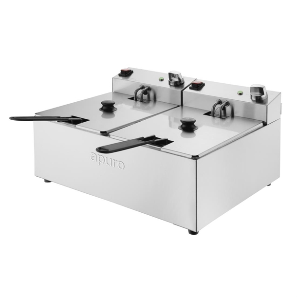 Apuro Twin Tank Fryer - 2x5Ltr - 2x2.8kW