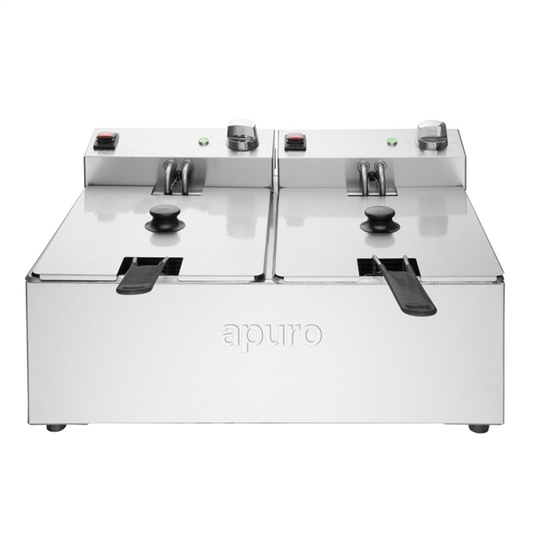Apuro Twin Tank Fryer - 2x5Ltr - 2x2.8kW