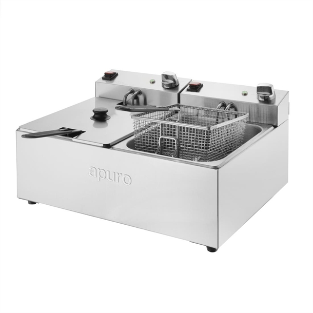 Apuro Twin Tank Fryer - 2x5Ltr - 2x2.8kW