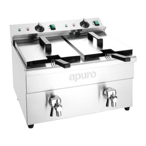 Apuro Twin Tank Induction Fryer - 2x7.5ltr - 2x3kW