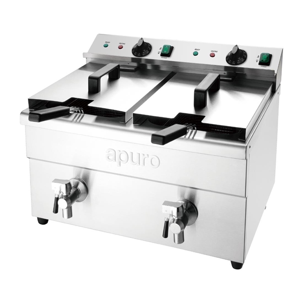 Apuro Twin Tank Induction Fryer - 2x7.5ltr - 2x3kW