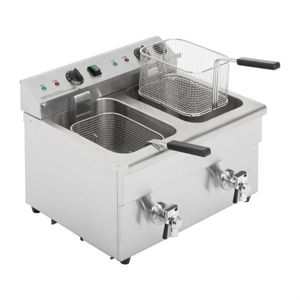 Apuro Twin Tank Induction Fryer - 2x7.5ltr - 2x3kW