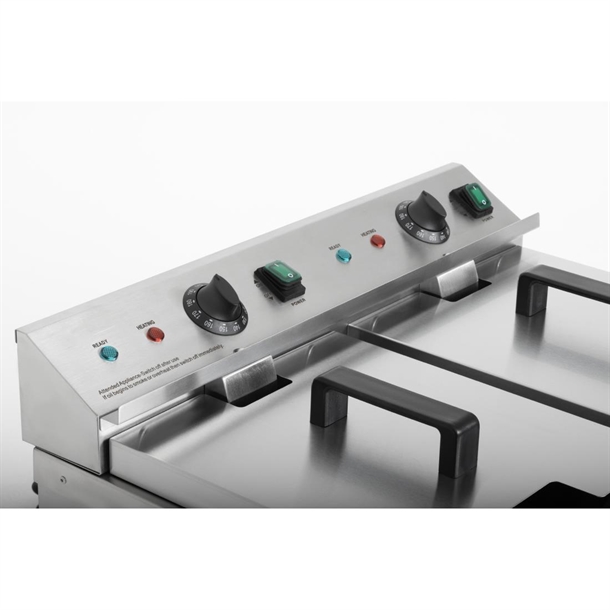 Apuro Twin Tank Induction Fryer - 2x7.5ltr - 2x3kW