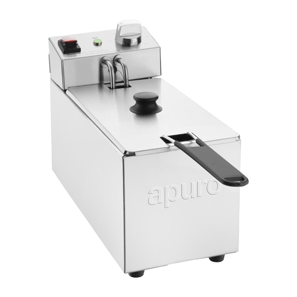 Apuro Single Tank Fryer - 3Ltr - 2kW Apuro Single Tank Fryer - 3Ltr - 2kW