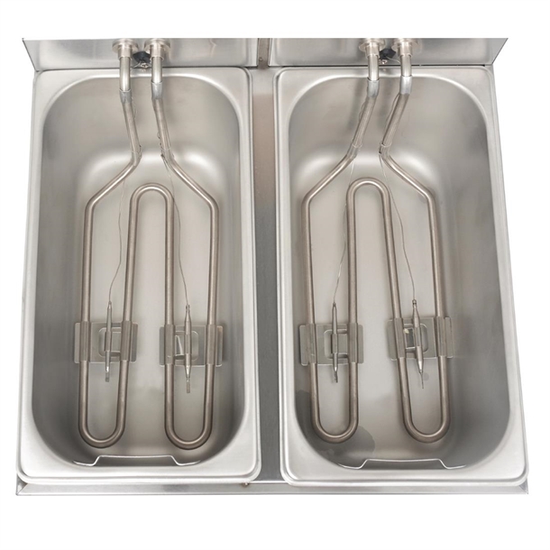 Apuro Twin Tank & Basket Countertop Fryer 2x 3Ltr