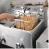 Apuro Twin Tank Fryer with Timer - 2x8Ltr - 2.9kW Apuro Twin Tank Fryer with Timer - 2x8Ltr - 2.9kW