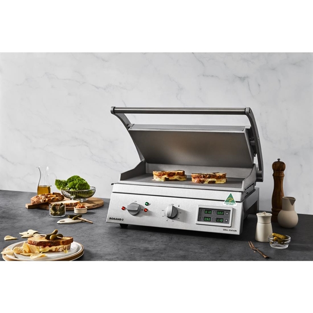 Roband 8 Slice Grill Station Smooth Plate with Electronic Timer 15Amp GSA815SE