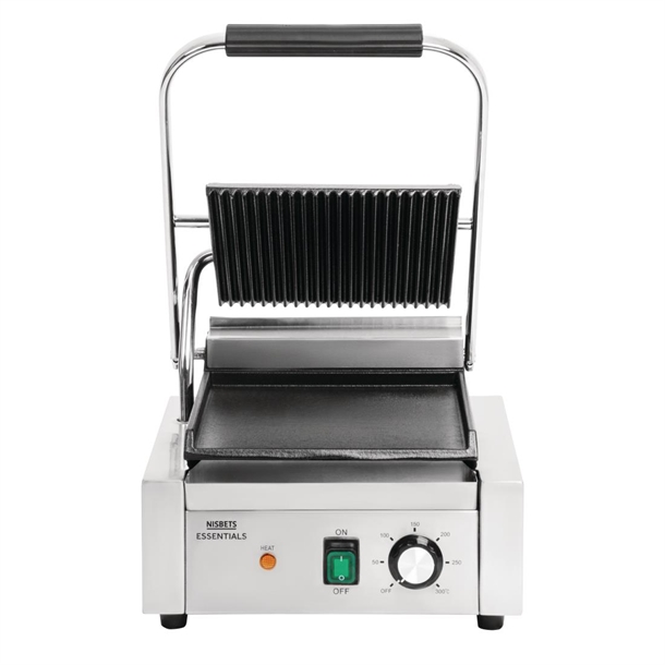 Nisbets Essentials Contact Grill Ribbed Top