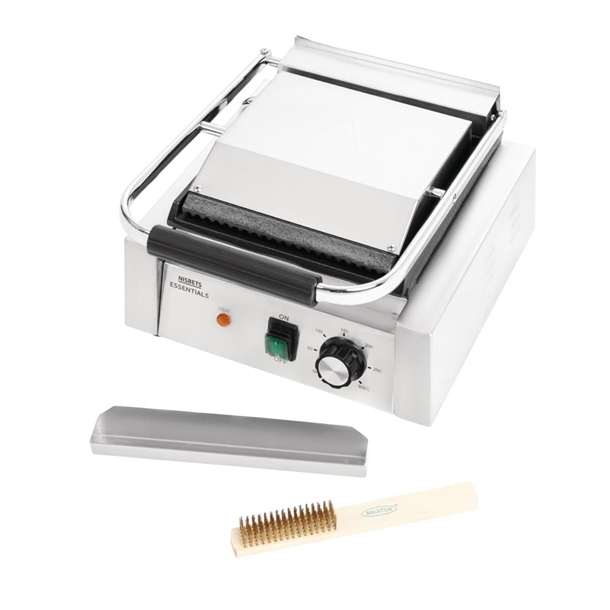 Nisbets Essentials Contact Grill Ribbed Top