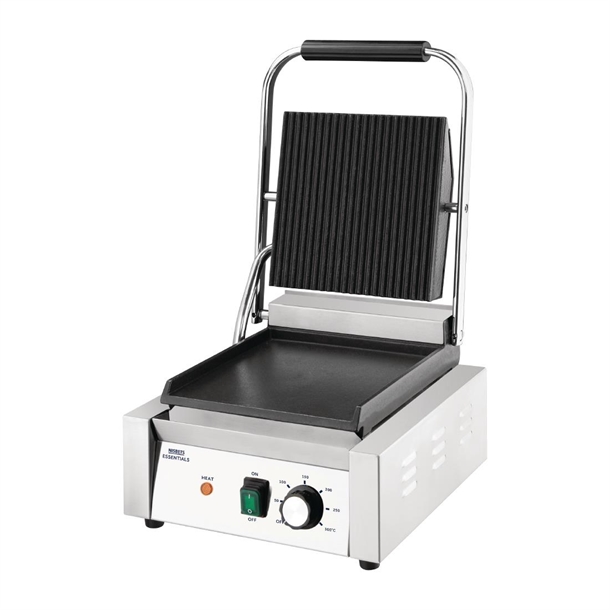Nisbets Essentials Contact Grill Ribbed Top
