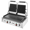 Apuro Double Contact Grill Flat Base Ribbed Top Plate
