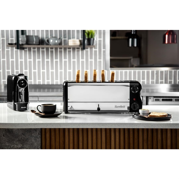Rowlett Esprit 6 Slot Toaster Jet Black w/2x Additional Elements & Sandwich Cage Rowlett Esprit 6 Slot Toaster Jet Black w/2x Additional Elements & Sandwich Cage